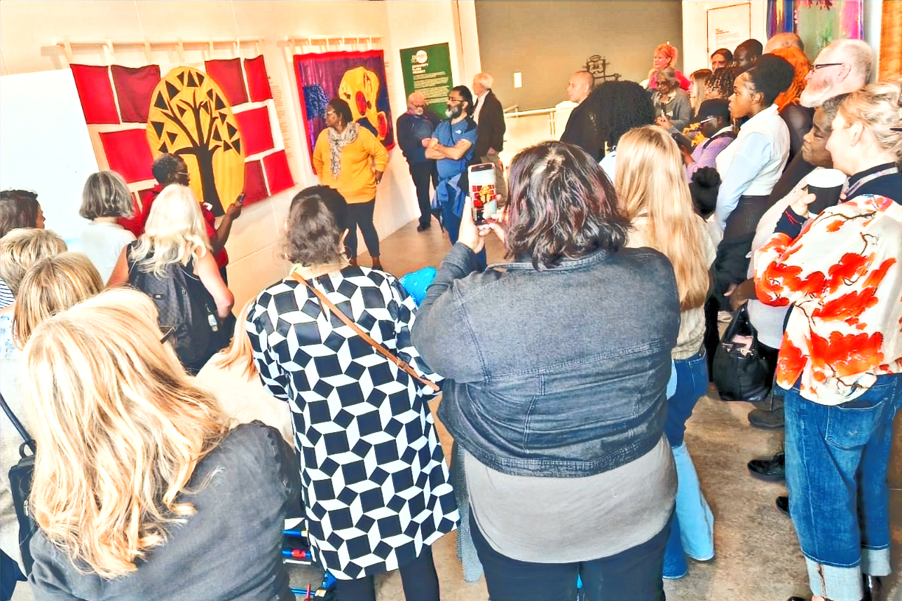 Launch of the Divided Selves community flag exhibition at Herbert Art Gallery and Museum in Coventry.