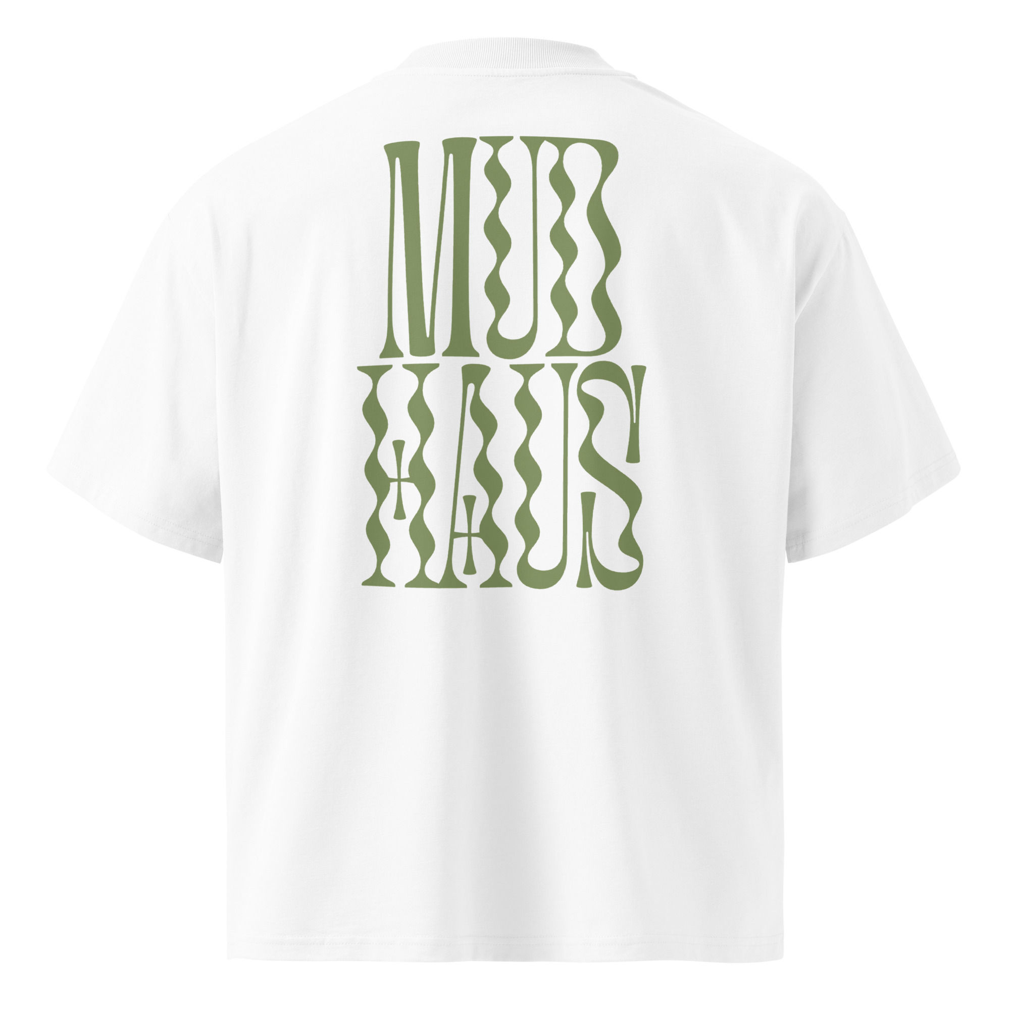 'MUD HAUS' organic oversized high neck t-shirt