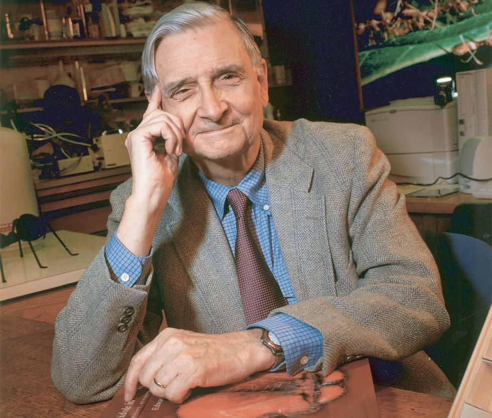 E.O. Wilson, the world's greatest naturalist, and the father of socio-biology. He won the Pulitzer Prize for his work on the complex social workings of ants.