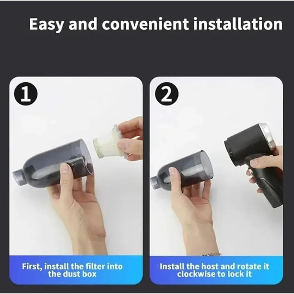 Thumbnail: 3IN1 Portable Car Vacuum Cleaner with Blower | USB Rechargeable Wireless