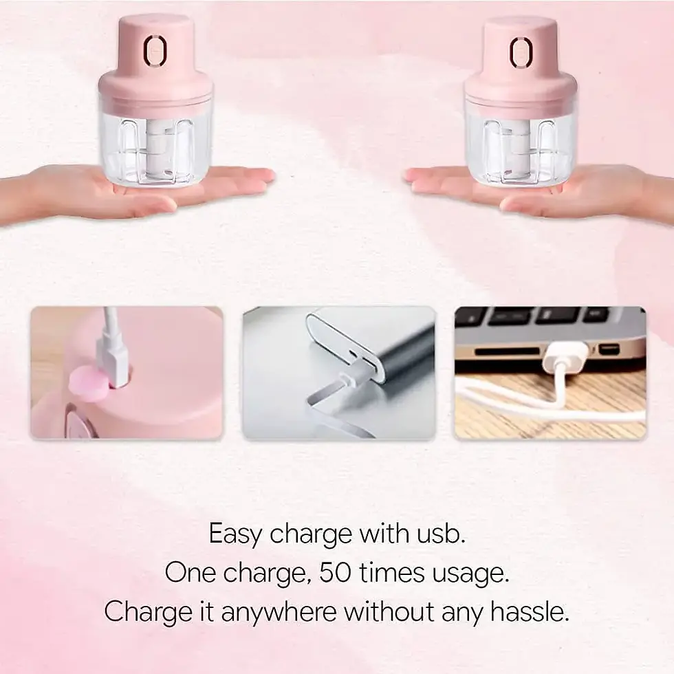 Thumbnail: USB Rechargeable Portable Mixer Grinder Blender Machine 300ml