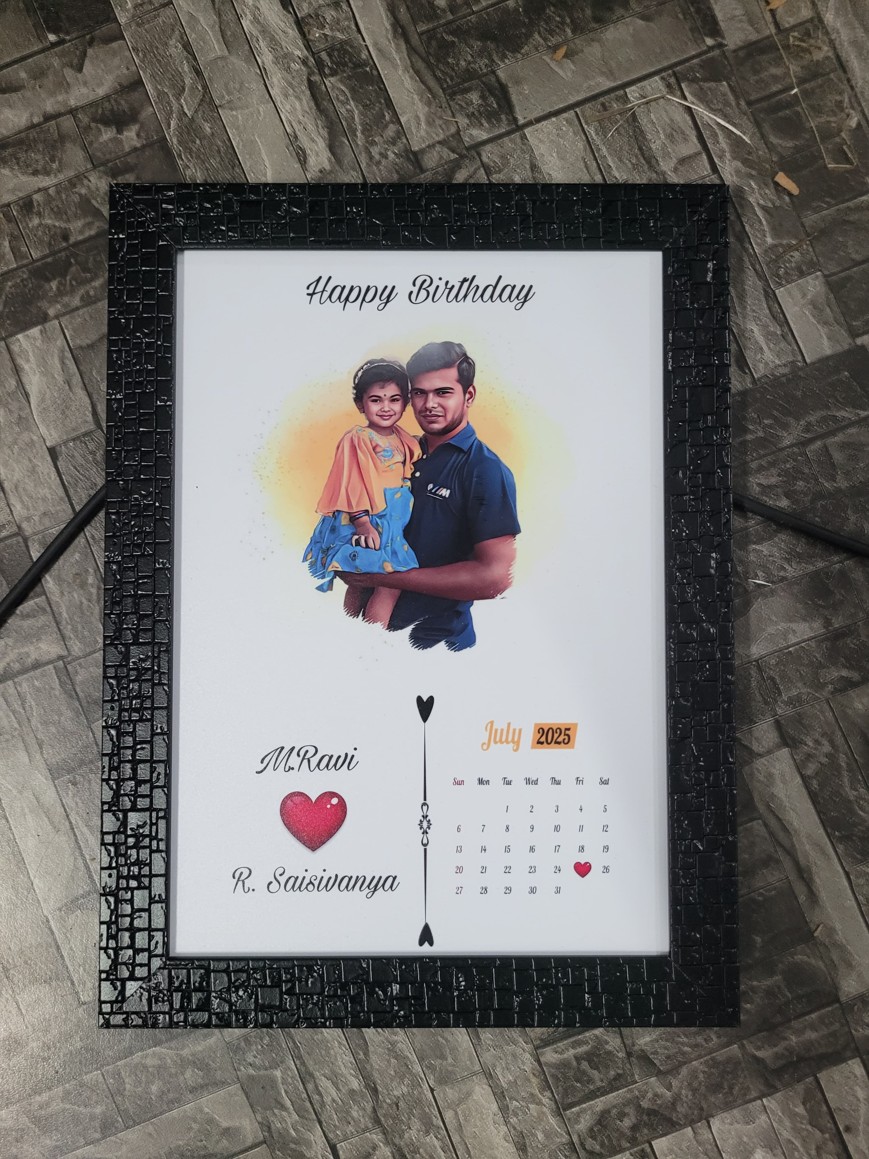 Birthday Calendar Photo 3d frame