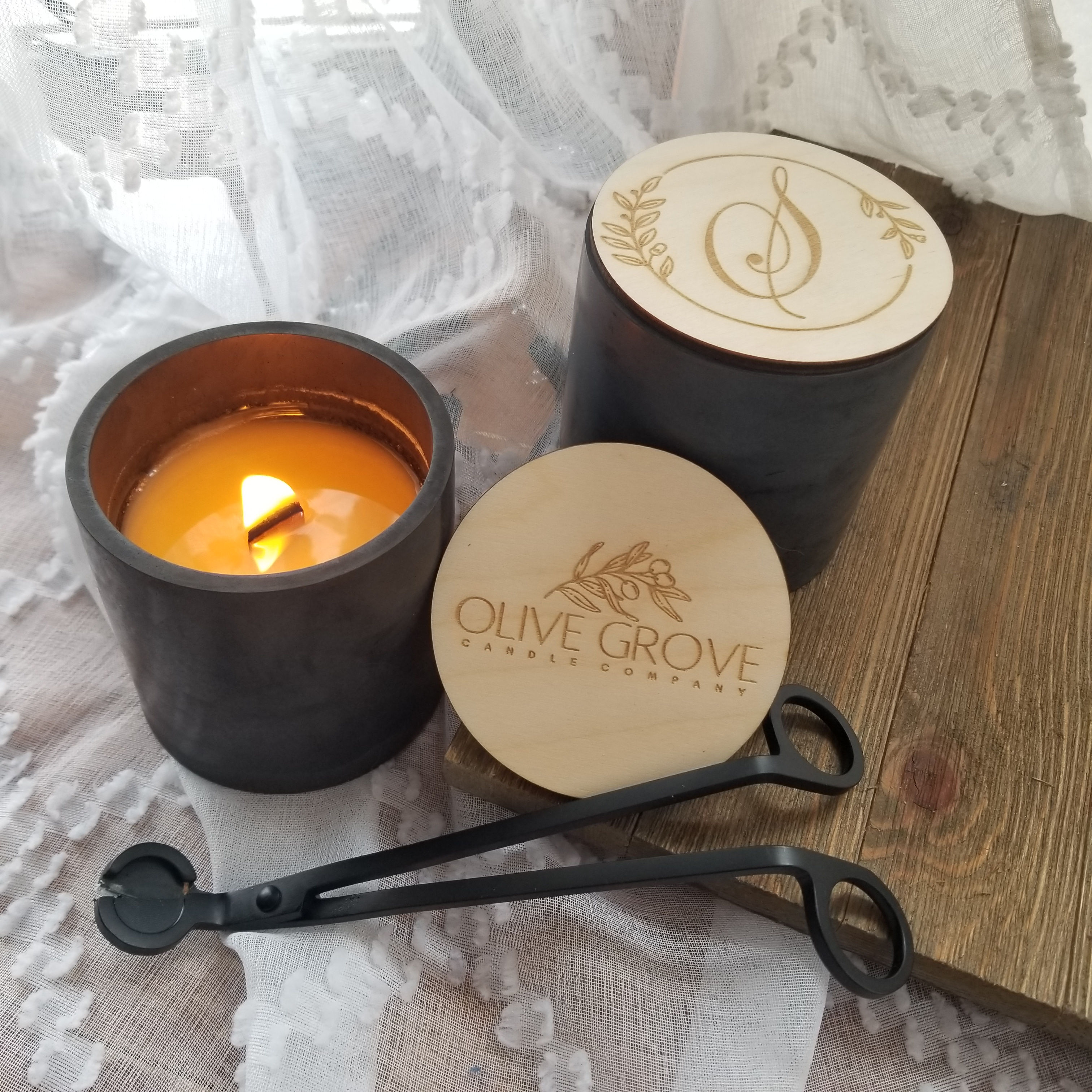 Saddle Up Concrete Candle