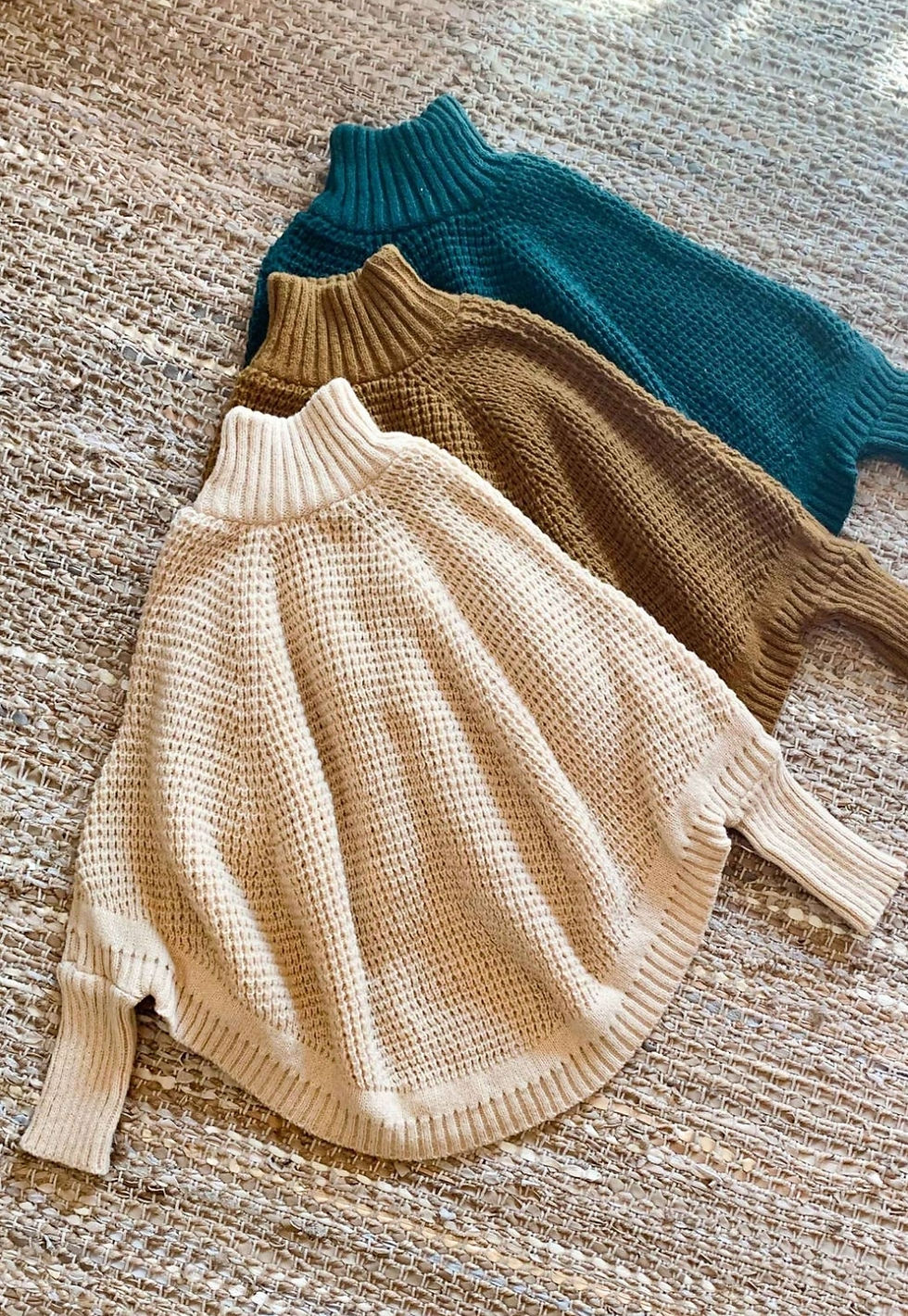 Thumbnail: Dolman Sleeve Turtleneck Poncho Top