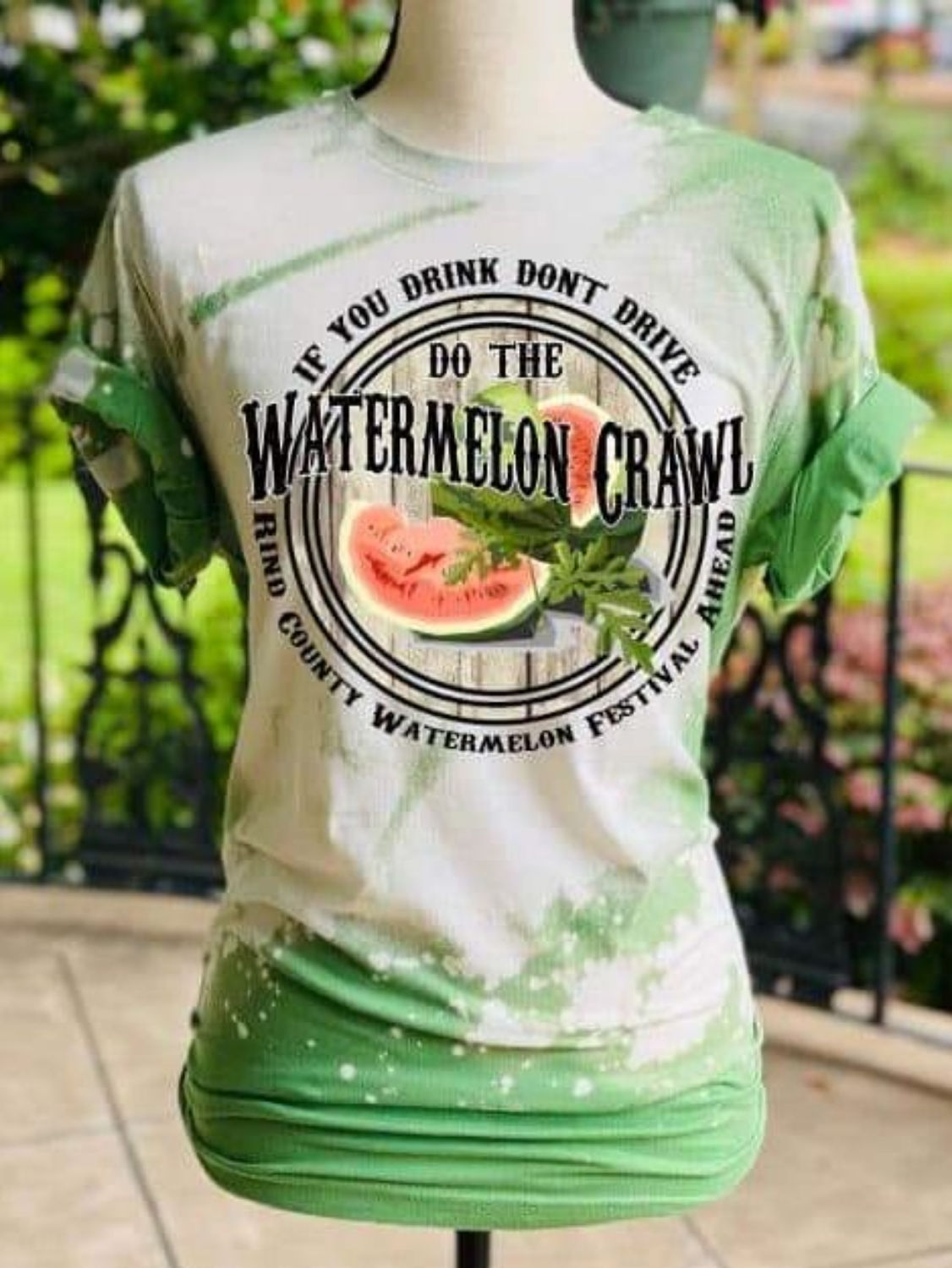 Watermelon Crawl Distressed Tee