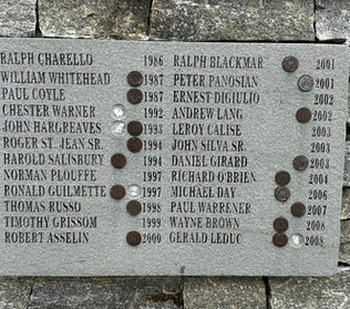 A memorial plaque for fallen Rhode Island Firefights at the Rhode Island Firefighters Memorial in Exeter Rhode Island. 