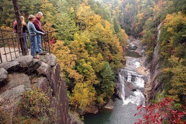 Hikers enjoying the view of the Tallulah Gorge
