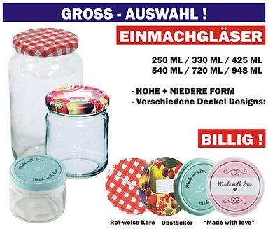 Gross Auswahl Einmachgläser