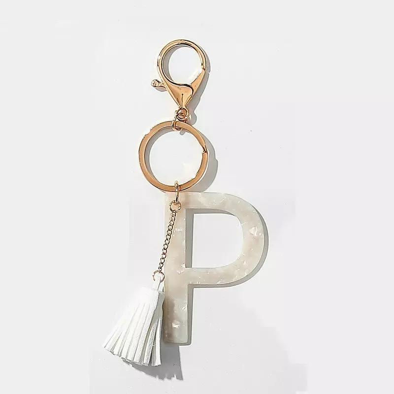 Thumbnail: Tasseled Initial Purse Chain, White