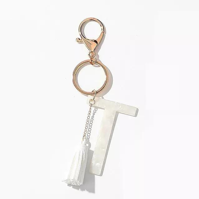 Thumbnail: Tasseled Initial Purse Chain, White