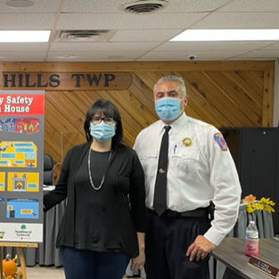 Lori with representatives from Meijer and Southwest General Hospital presenting local township safety initiative