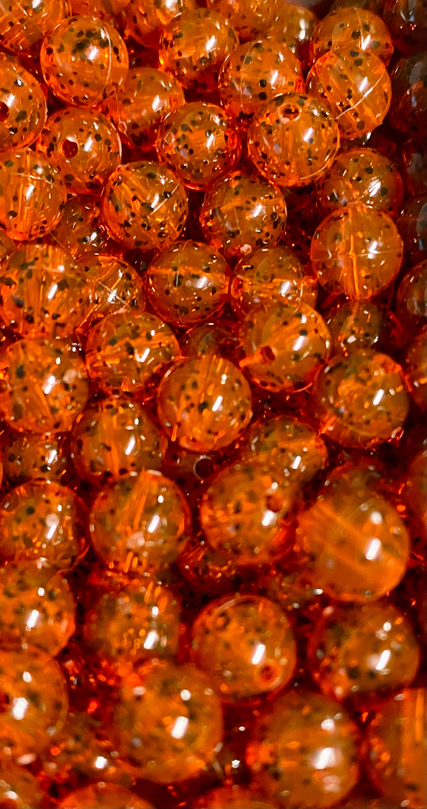 Orange, Black Flake Beads