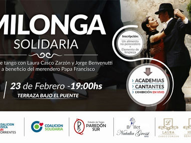 Noche solidaria de tango y milonga a favor del merendero Papa Francisco 