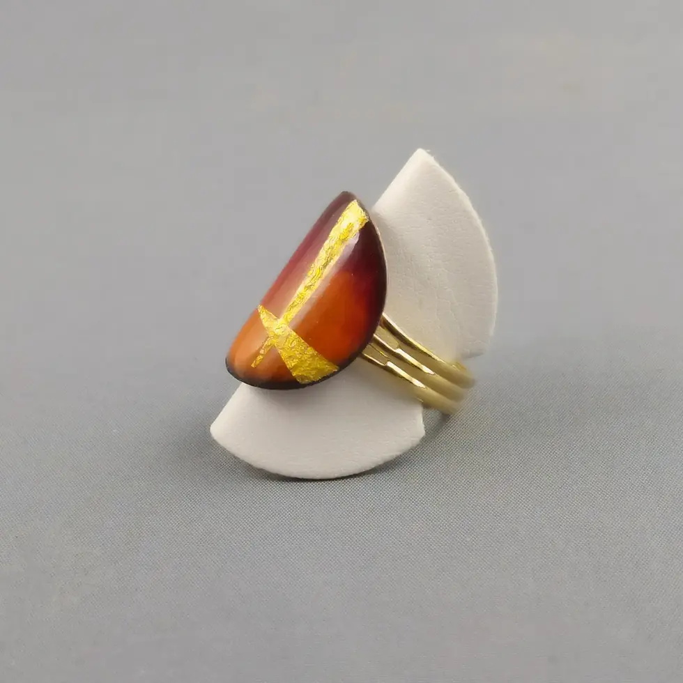 bague luna mini galbee orange ZIGZAG OR
