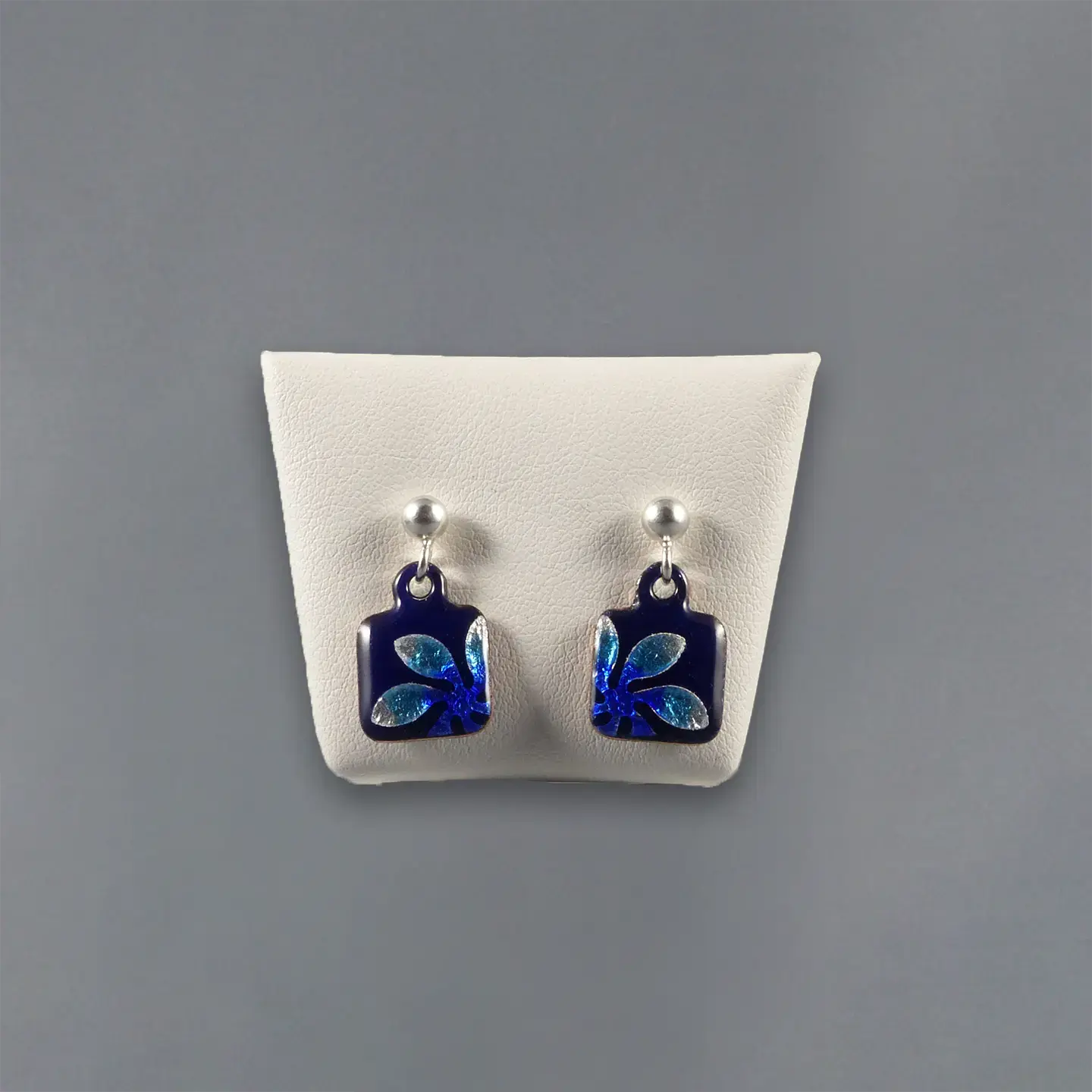 Boucles d’oreilles MINI REG bleu « FLEURS»