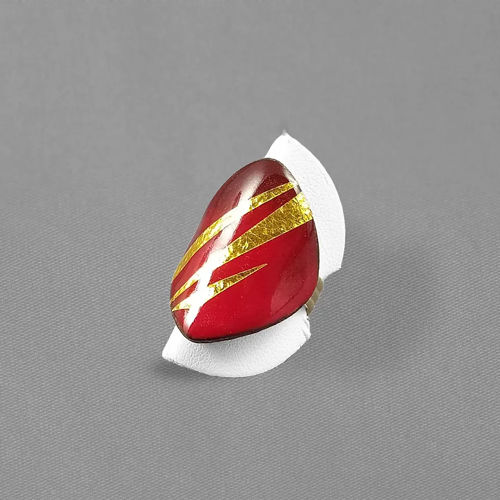 bague losa maxi galbee rouge ZIGZAG OR