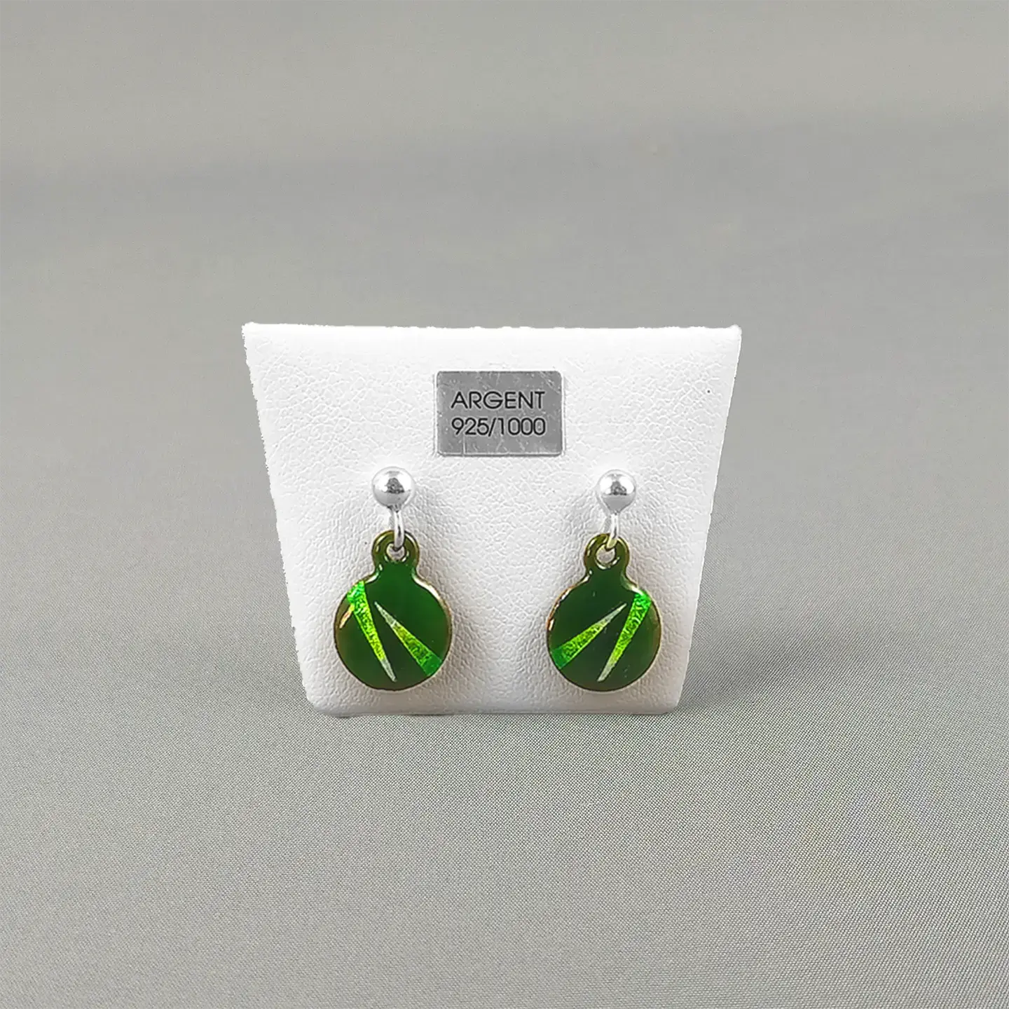 Boucles d’oreilles MINI BALLON vert « ZIGZAG»