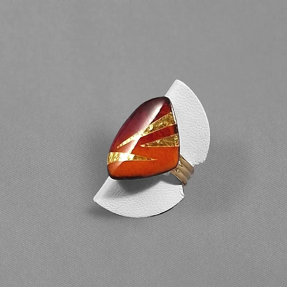 bague mini losa galbée orange ZIGZAG OR