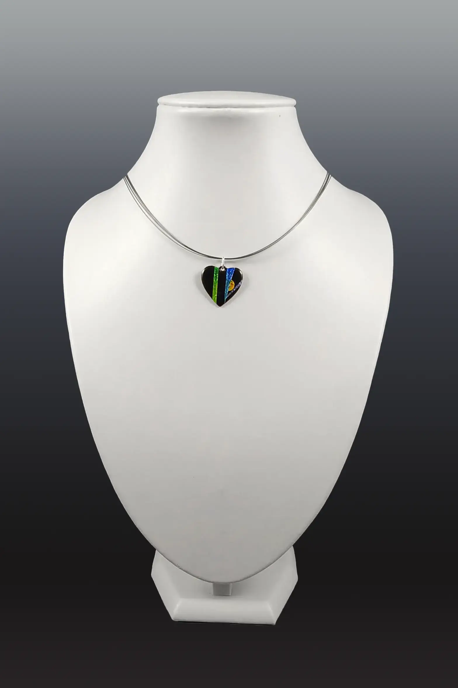 pendentif COEUR Mini noir ROSEAUX