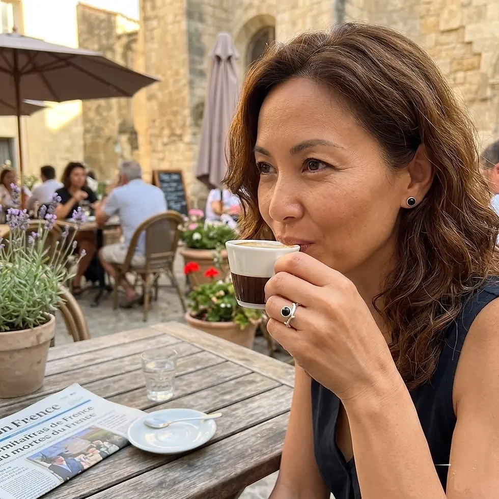 femme eurasienne coordonné noir