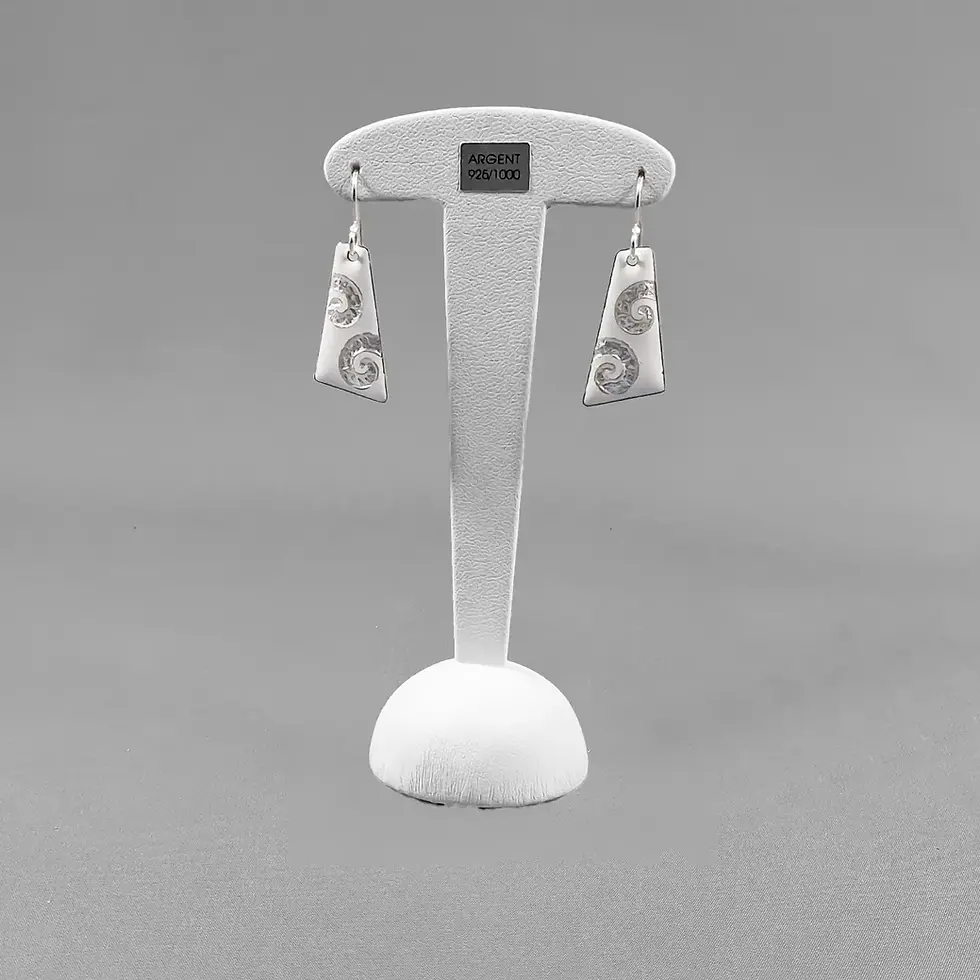 Boucles d’oreilles TRAPEZE blanc « ARABESQUES»