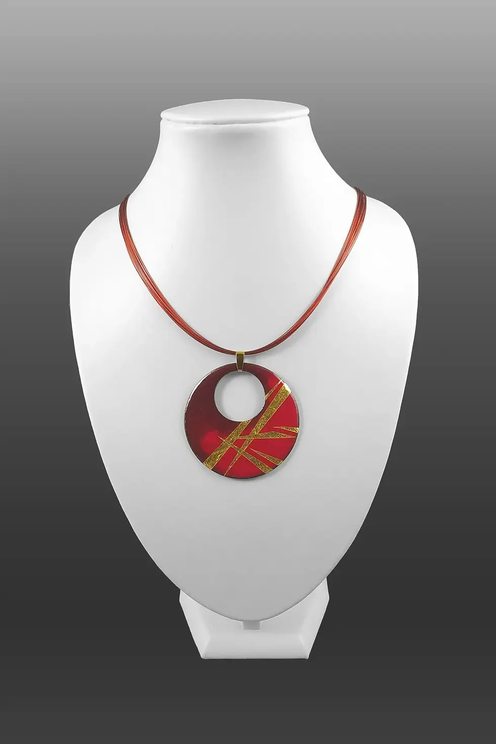 pendentif SATURNE Maxi rouge ZIZAG OR