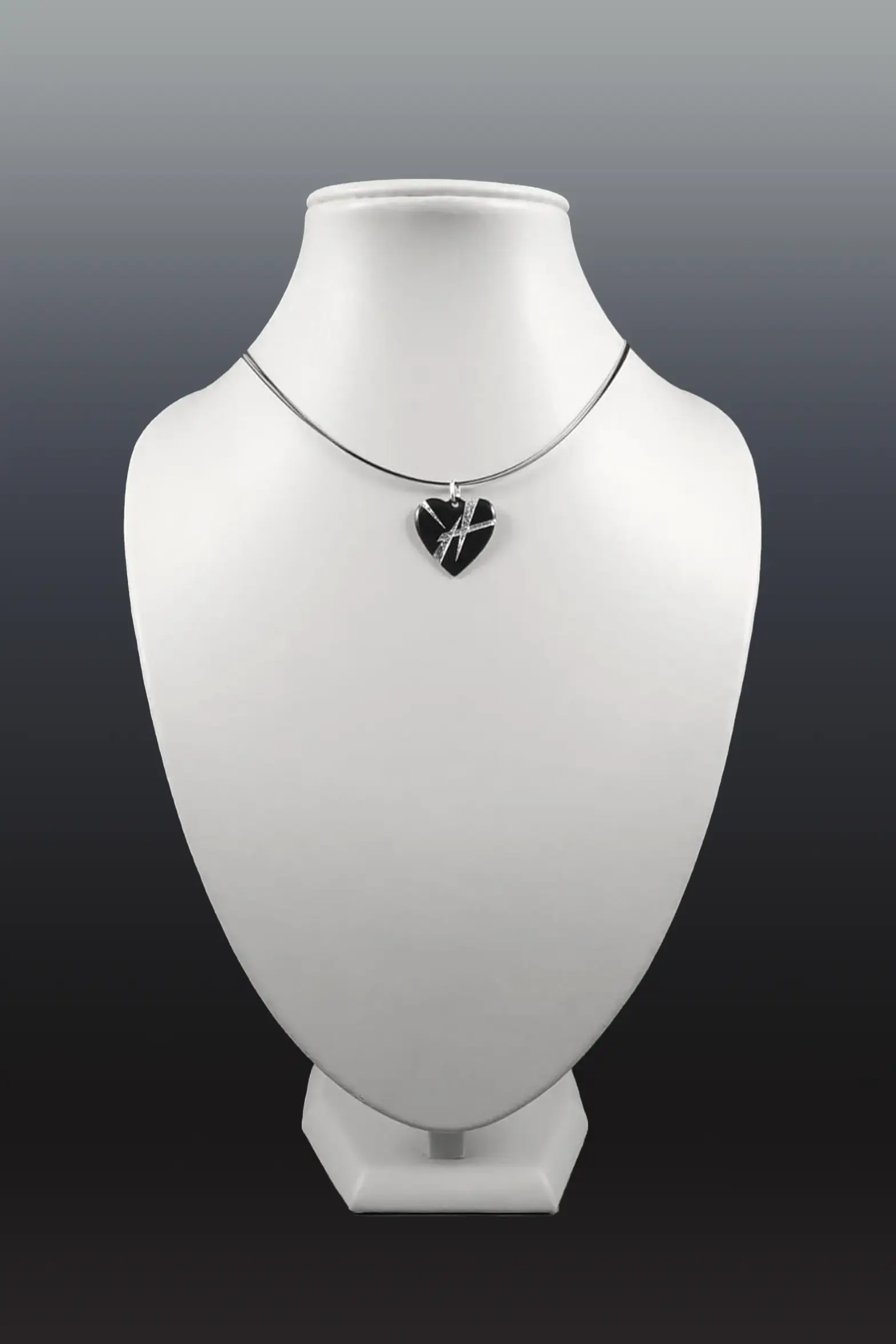 pendentif COEUR Mini noir ZIGZAG