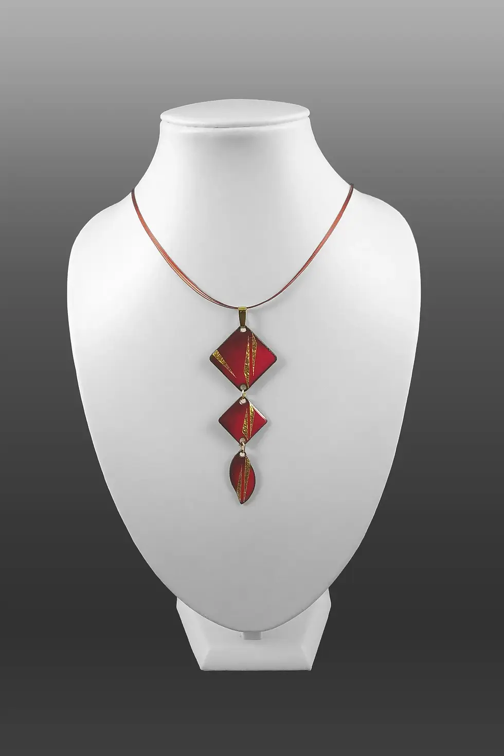 pendentif ONDEE rouge ZIZAG OR