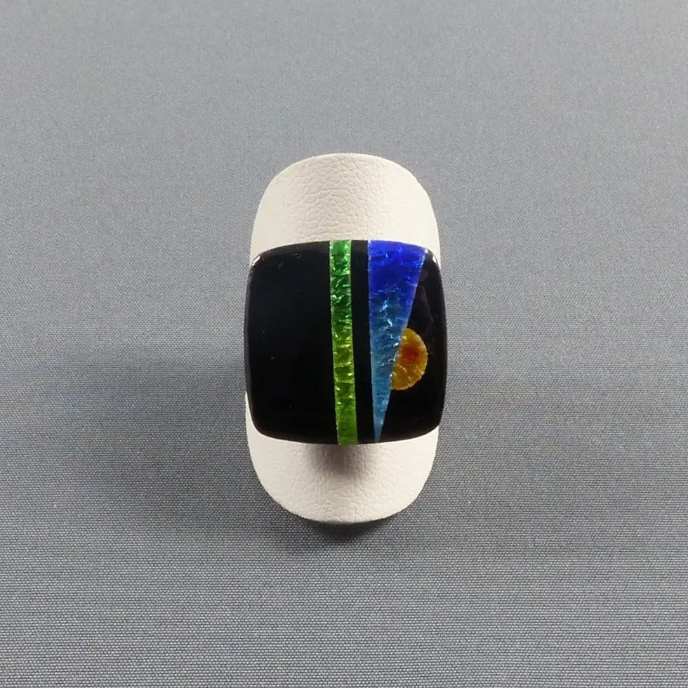 Bague ALPHA Mini noir ROSEAUX face