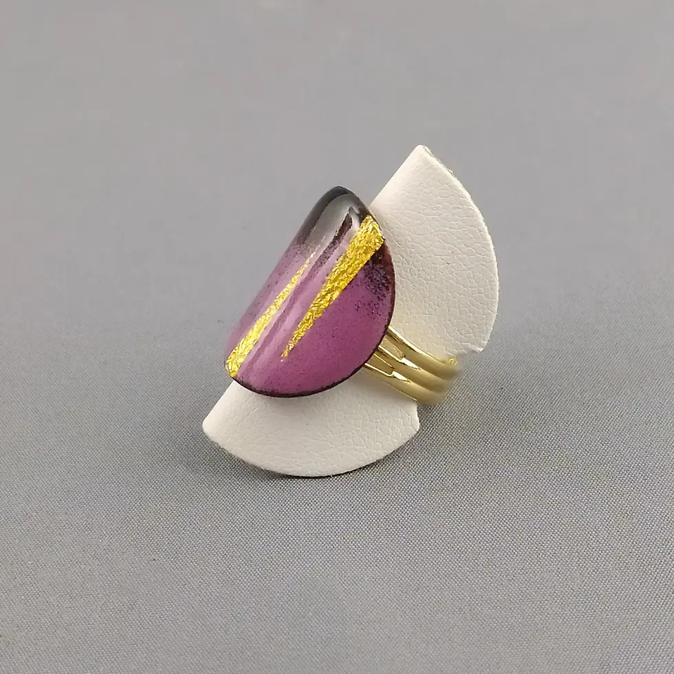 bague luna mini galbee framboise ZIGZAG OR