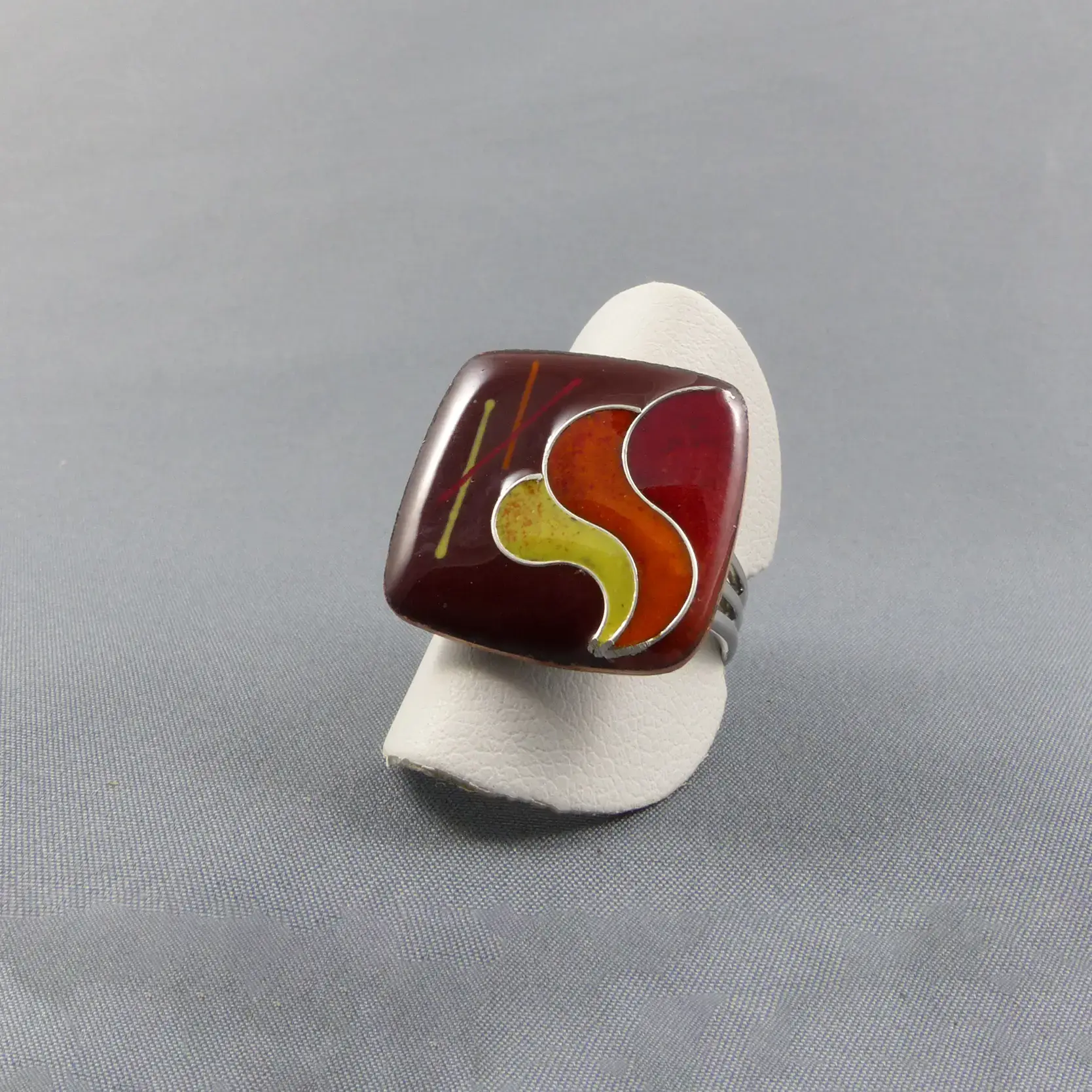 bague ALPHA Mini chocolat VAGUES
