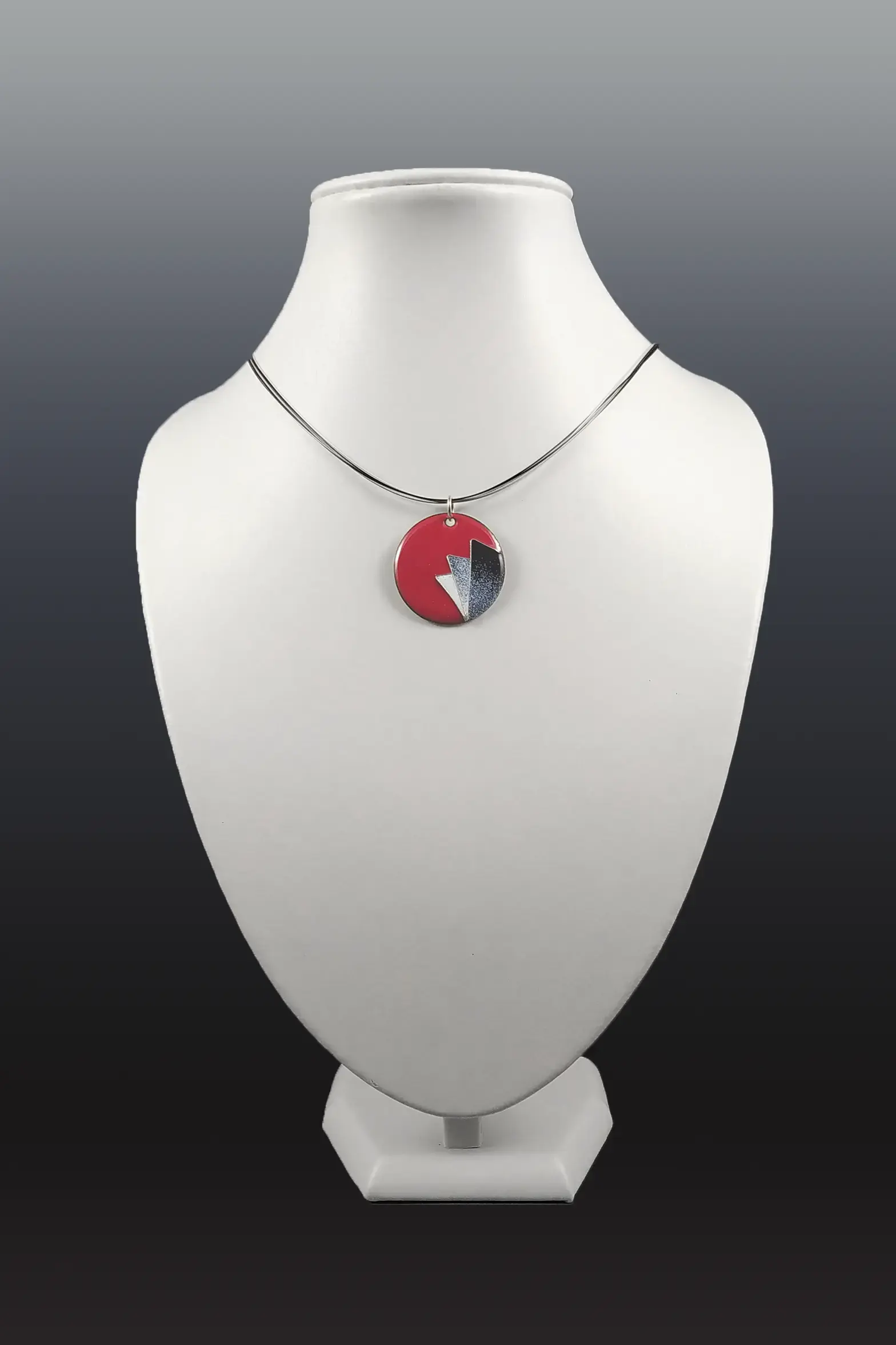 Pendentif LUNA Mini rouge plumes