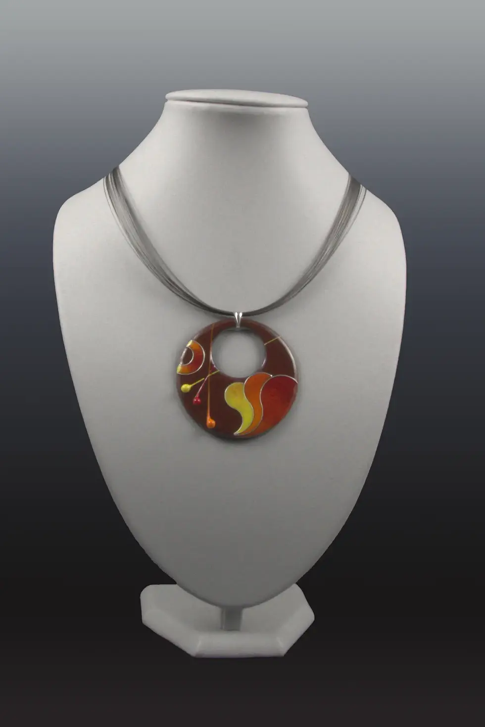 pendentif SATURNE Maxi chocolat VAGUES