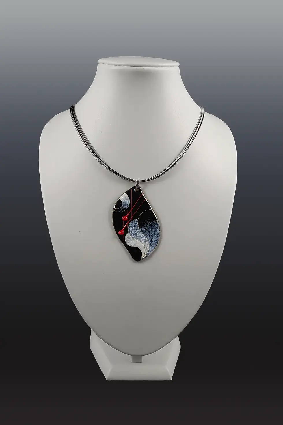 pendentif FLAMME Maxi noir VAGUES