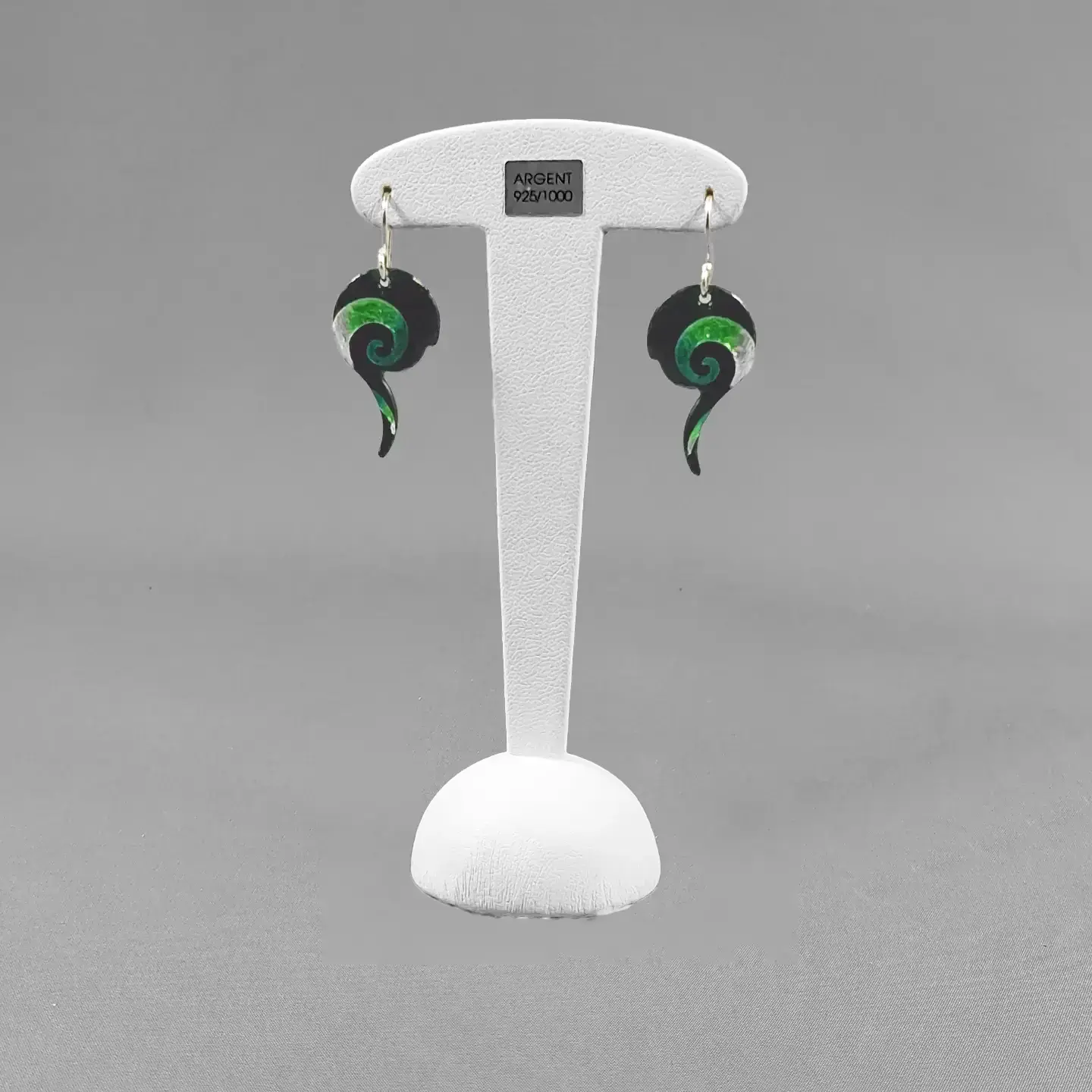 Boucles d’oreilles MINI VORTEX vert « ARABESQUES»