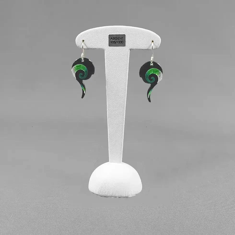 Boucles d’oreilles MINI VORTEX vert « ARABESQUES»