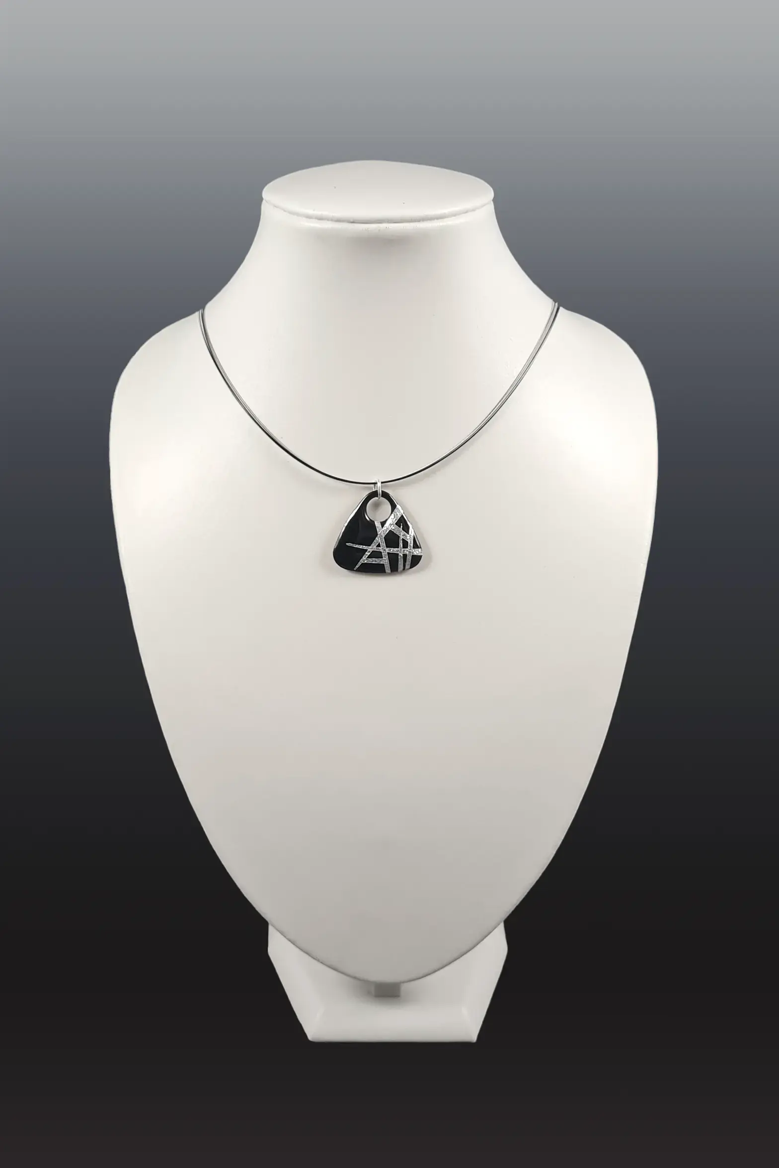 pendentif DUNETA Mini noir ZIGZAG