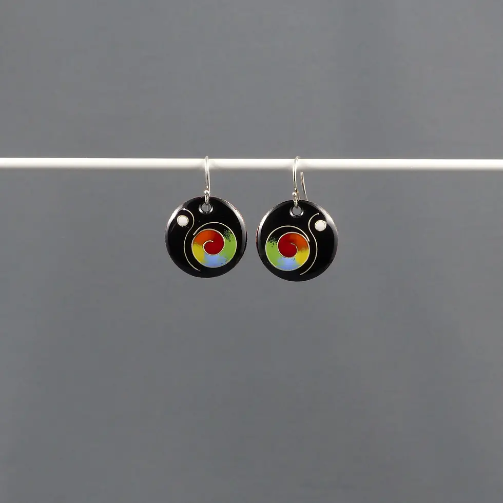 Boucles d'oreilles MINI ROND noir COSMOS
