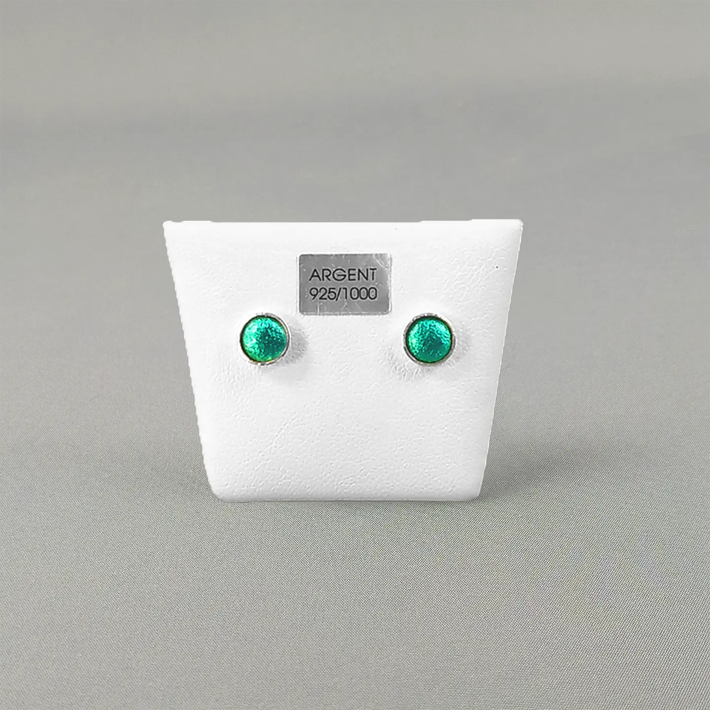 Boucles d'oreilles bleu argent canard clair