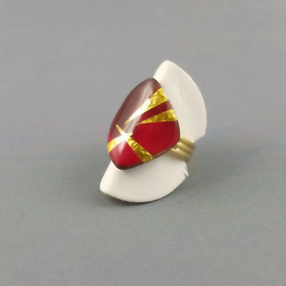 bague losa mini galbee rouge ZIGZAG OR