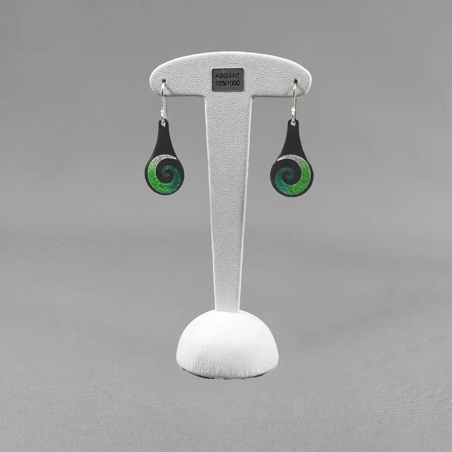 Boucles d’oreilles GOUTTES vert « ARABESQUES»