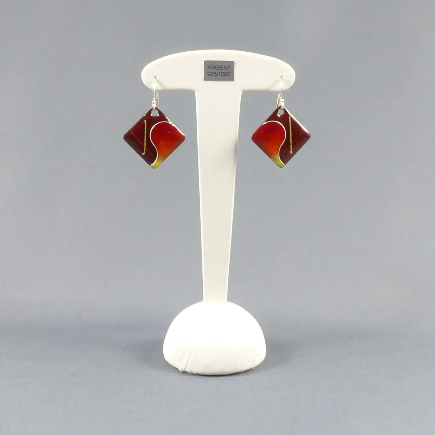 Boucles d’oreilles MINI CARRE chocolat « VAGUES»