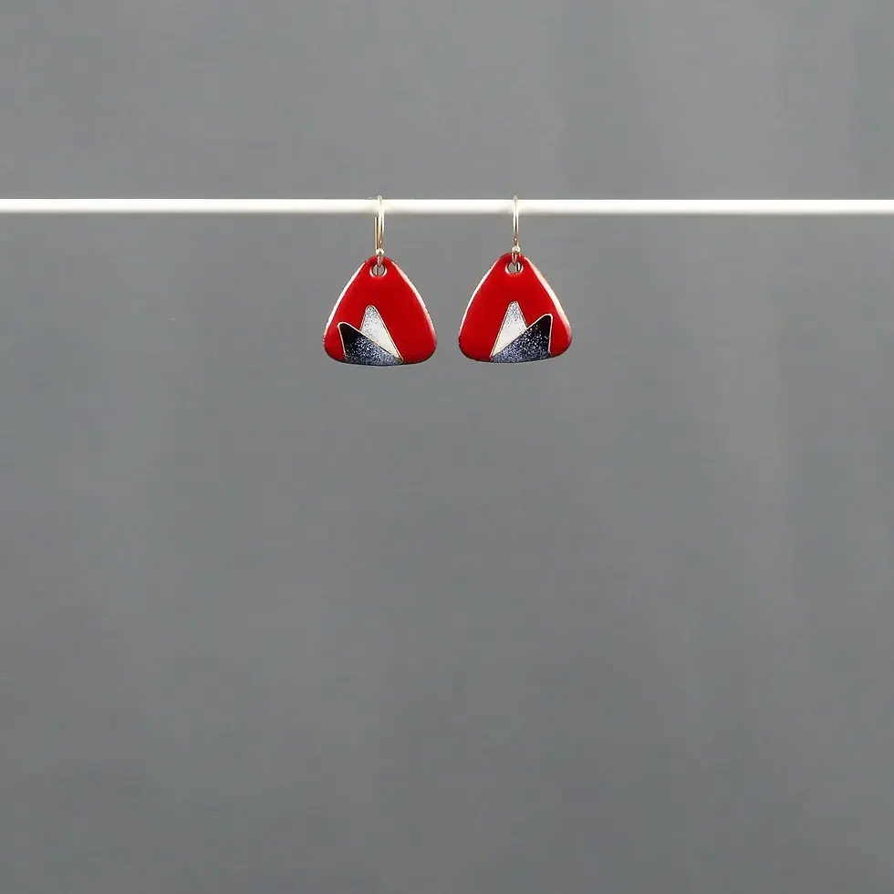 Boucles d’oreilles MINI DUNE rouge « PLUMES »