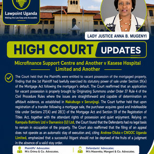 Once a mortgage sale is lawfully completed and title is transferred, the purchaser acquires not only ownership but also the right to physical possession of the property. High Court Rules