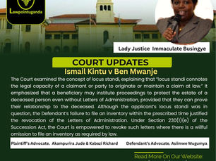 “While the Plaintiff Lacked Locus Standi, the Defendant’s Failure to File an Inventory Justified Revocation of Letters of Administration — High Court at Kampala Rules”
