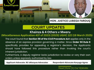 HIGH COURT HAS AFFIRMED THAT A REVIEWED ORDER CANNOT BE RE-REVIEWED—THE DEPUTY REGISTRAR'S DECISION CAN ONLY BE CHALLENGED BY APPEAL AND NOT THROUGH AN APPLICATION UNDER SECTION 98 OF THE CPA.