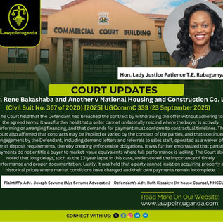 High Court Clarifies Contractual Obligations, Breach, and Remedies in Naalya Pride Apartments Condominium Dispute.