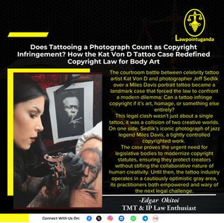 Does Tattooing a Photograph Count as Copyright Infringement? How the Kat Von D Tattoo Case Redefined Copyright Law for Body Art