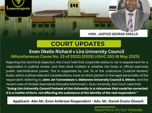High Court Establishes That In judicial review, Naming a Public Body Without Corporate Status is Not Fatal, It Can Be a Correctable Misnomer