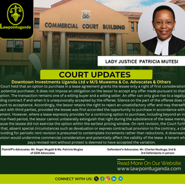''There is absolutely no reasonable justification for a lessee refusing to pay rent while insisting on continued occupation.'' The High Court declares Muwema & Co. to be in wrongful possession.